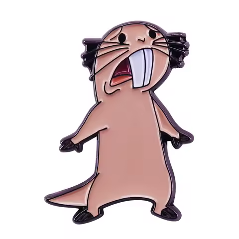 Frightened Rufus Enamel Pin Pet mouse Badge adventurer great gift