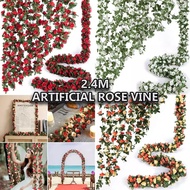 Roses vines Artificial flowers silk roses fake vines garlands for Wedding Birthday Garden Decor