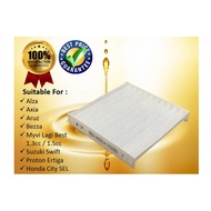 Perodua Alza , Axia , Bezza , Myvi 2011y'' & Above , Aruz , Swift , City SEL , Ertiga Aircond Filter