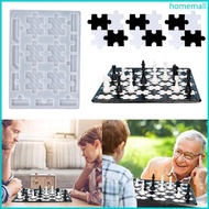 HO Chess Set with Checkers Board Silicone Resin Mold Full Size 3D Chess Epoxy Mold