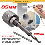 (FULL SET) 85mm Concrete Drill Bit Wall Hole Saw Core Cutter Drill Bit for Brick Aircond Wall Drill 