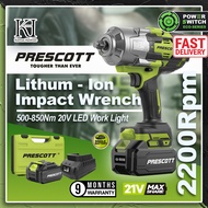 PRESCOTT LITHIUM-ION IMPACT WRENCH 500-850NM 21V  HIKOKI BOSCH BOSSMAN DCA DONGCHENG HITZ MILWAWKAE 