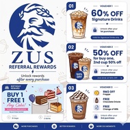 [24/7 selfservice] ZUS BUY 1 FREE 1 CAKE + 60% Off Top Picks + Voucher Packs