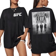 2026 UFC 311 Straight Outta Dagestan Fighting T-shirt Wanita Sukan Kapas Lengan Pendek Longgar Santa