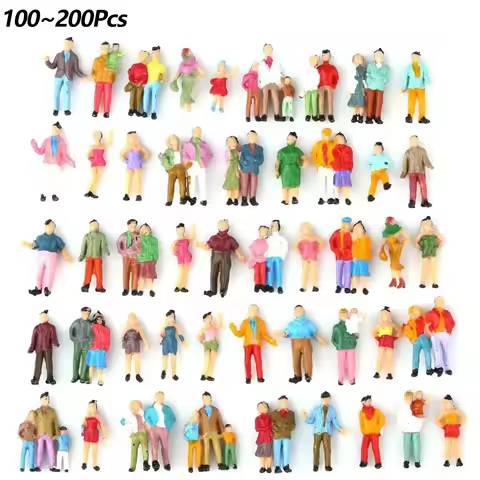 100/200pcs 1:87 O Scale All Standing Painted Figures Passengers People Model Evemodel Different Pose
