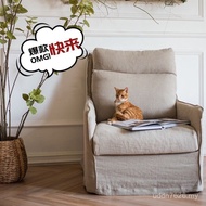 Silent Style Designer Modern Linen Fabric Single Chair B & B Sofa Removable Washable Sofa Living Roo