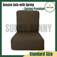 (STD Saiz) 1 Pasang (2 Biji) Span Kusyen Sofa Spring + Sarung Premium STD