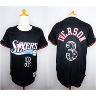 BASKETBALL JERSEY SIXERS 3 ALLEN IVERSON BLACK MITCHELL&NESS JERSEY SLEEVES (2)