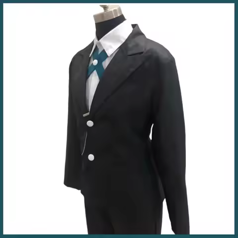 CyCustom Any Size Plus Size Anime Game Togami Byakuya Cosplay Costume Wig Black Coat Shirt Uniform M