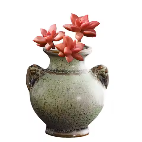 Flower Arrangement Vase Retro Flower Vase Crafts Tabletop Ornament Hydroponics Chinese-Style Small F
