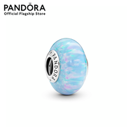 Pandora Sterling silver charm with lab-created opal ชาร์ม ชาร์มแพนดอร่า แพนดอร่า