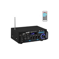 Moukey Stereo Amplifier Power Amplifier Audio Amplifier Karaoke Amplifier Bluetooth 5.0 with FM Radio MP3/USB/SD Reader Digital LED Display Mic Input