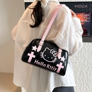 KISSCA Bowling Bag - Y2K PU Leather Cartoon Pillow Shoulder Bag