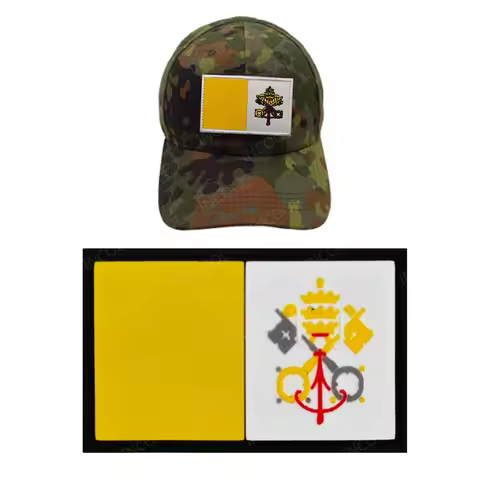 Embroidered Patches Vatican City State Flag PVC Rubber Flags Badges Decorative Shoulder Appliques Fo