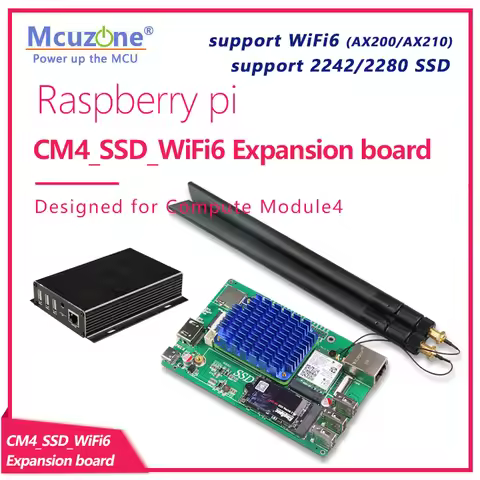 RPi CM4_SSD_WiFi6 Expansion board PCIE M.2 KEY NVME 2280 2242 AX200 AX210 WIFI6E Ubuntu