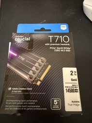 Crucial T710 PCIe Gen5 NVMe 2TB SSD 連散熱片