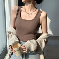 EMETIS H237 Women's Tank Top Slim Ribbed U-Neck Layereding Korean Style