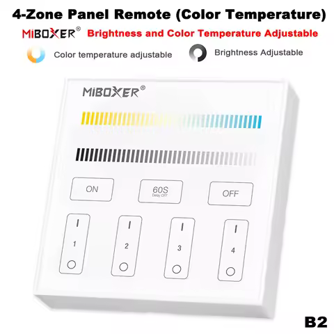 Miboxer B2 2.4G 4-Zone 86 Touch Panel Adjust Brightness Timable Switch Color Temperature/ Dual white