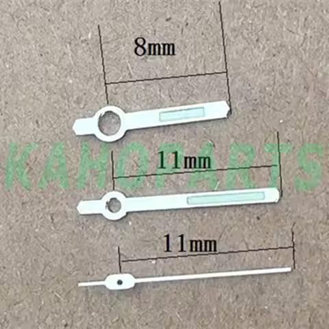 11mm Silver Trim Green Luminous Watch Hands for Orient 46941 46943 Movement