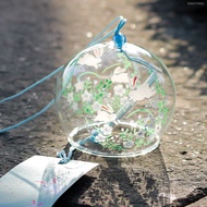 Transparent wind chime glass wind chime wind hanging decoration multi-color spherical wind chime