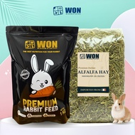WON Premium Rabbit Pellet Bundling Package 1kg + Alfalfa Hay WONITALIA 1kg | Rabbit Food | Hay Alfal