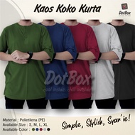 Kaos Koko Kurta Modern Pakistan Premium / Baju Koko Dewasa Lengan Panjang 3/4 / Baju Muslim Pria Kaos Polos Longline