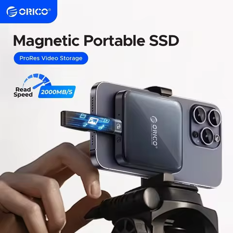 ORICO Magnetic Portable SSD USB3.2 20Gbps Supports 4K ProRes Video Recording for iPhone 15 Pro Serie