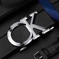 CK High-End Automatic Buckle Belt Genuine Leather Casual Letter Metal Buckle Cowhide Belt Men Women 