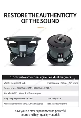 Car Subwoofer 8 10 12 15 18 Inch 600-5000 Watt Speaker Dual Voice Coil Magnet Subwoofer