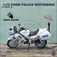 MOTOSIKAL POLIS: 1:12 PDRM Polis Diraja Malaysia Police Motorcycle Motorbike Model Diecast Toy Repli
