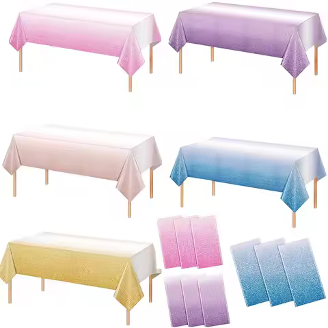 Ombre Tablecloth Pink Blue Purple Rose Gold Gold Gradient for Rectangular Tables Wedding Birthday Pa