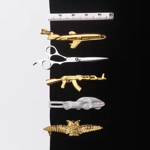Tie Clip For Men Classic Meter Tie Pin Copper Tie Bar Quality Enamel Tie Collar Pin Crystal Business