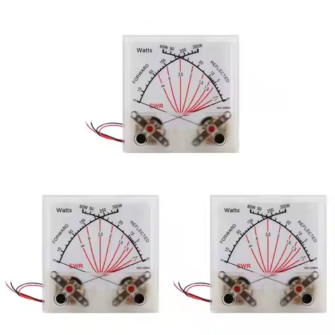 3X Power Meter Transmitter VU Meter Head Radio Station With Backlight PMMA Cover SWR Black Forward 3