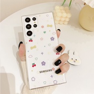 เคสโทรศัพท์ Samsung S25 Ultra ลายดอกไม้สดใส ป้องกันการตกหล่น ใส ดีไซน์เก๋ไก๋ สไตล์เกาหลี สำหรับผู้หญ