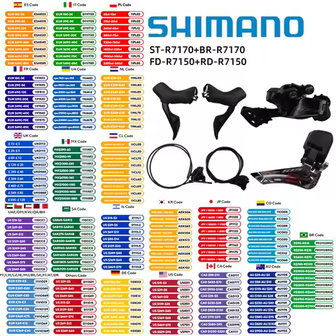 Shimano 105 Di2 Series 12S Mini Bicycle Groupset ST-R7170+BR-R7170+FD-R7150+RD-R7150 For Road Bike A