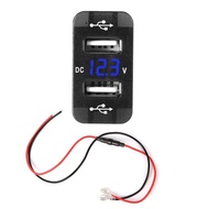 40×20mm 12V Dual USB Car Charger LED Voltmeter Power Adapter For Suzuki Toyota