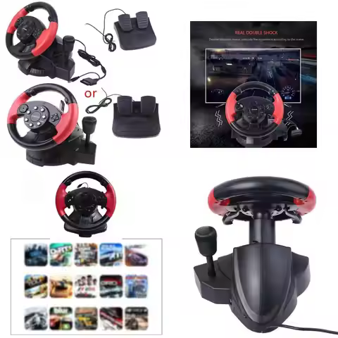 F62C Gaming Racing Steering Wheel For 2/PC/Computer Car Steering Wheel