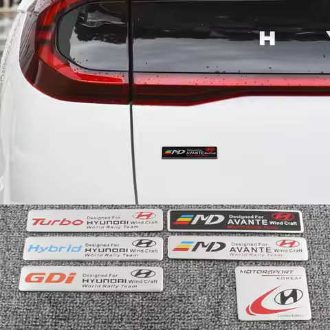 Car Aluminium Emblem Sticker Accessories For Hyundai Genesis N-LINE I10 I20 I30 I40 IX20 IX35 Kona G