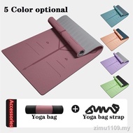 Yoga Mat 5 Colors Optional Widened tpe Yoga Mat Thickened Anti-slip Fitness Mat Sound Insulation Skipping Rope Floor Mat Home Dance Mat