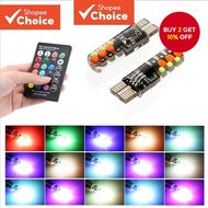 NEW Multi Color T10 5050 SMD RGB Remote 12 LED Controller Reading Wedge Light Bulb