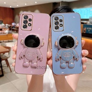 Casing Samsung A23 A33 A53 A73 phone case with astronaut holder soft silicone shockproof protector c