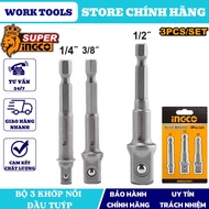 INGCO TOOLS Set of 3 Ingco AMN365A01 socket connectors (100% Genuine Commitment)