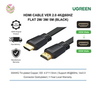 UGREEN HDMI CABLE VER 2.0 4K@60HZ FLAT 2M/ 3M/ 5M (BLACK) UG-ED015-70159/ UG-ED015-50820/ UG-ED015-5