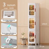 Trove Lemari penyimpanan lipat kecil/laci susun plastik/penyimpanan hemat tempat/dengan katrol
