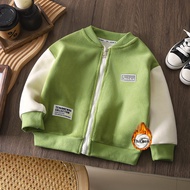 Dorila 80-160 Boys Girls Korean Velvet Fleece Jacket Long-sleeved Thicken Zipper Baseball Winter Coa