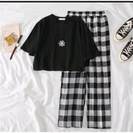 BSQ CULOT SET PLAIDWanita CLOTHING/ SET Wanita CLOTHING/ Wanita ONE SET OF CLOTHES Wanita CLOTHING/ 