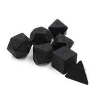 7pcs/set Matte Black Polyhedral Dice Poly Dice for DND Role Playing Games
