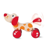 ของเล่นแบบเรียนรู้สำหรับเด็ก Hape Pull Dog Wooden Creative Walking Dog Toy for 1 Year Old And above 