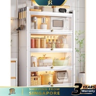 JR SSL Kitchen Cabinet Storage Cabinet Shelf, Floor Type, Multi-layer Multi-functional with Door, Dishes, Pans, Appliances, Aux JP
