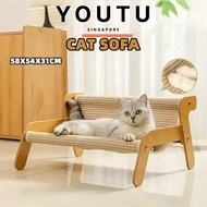 Cat Scratcher Cat Lounger Cat Chair Wooden Cat Lounge Chair Pet-Friendly Multi-Functional Cat Scratc
